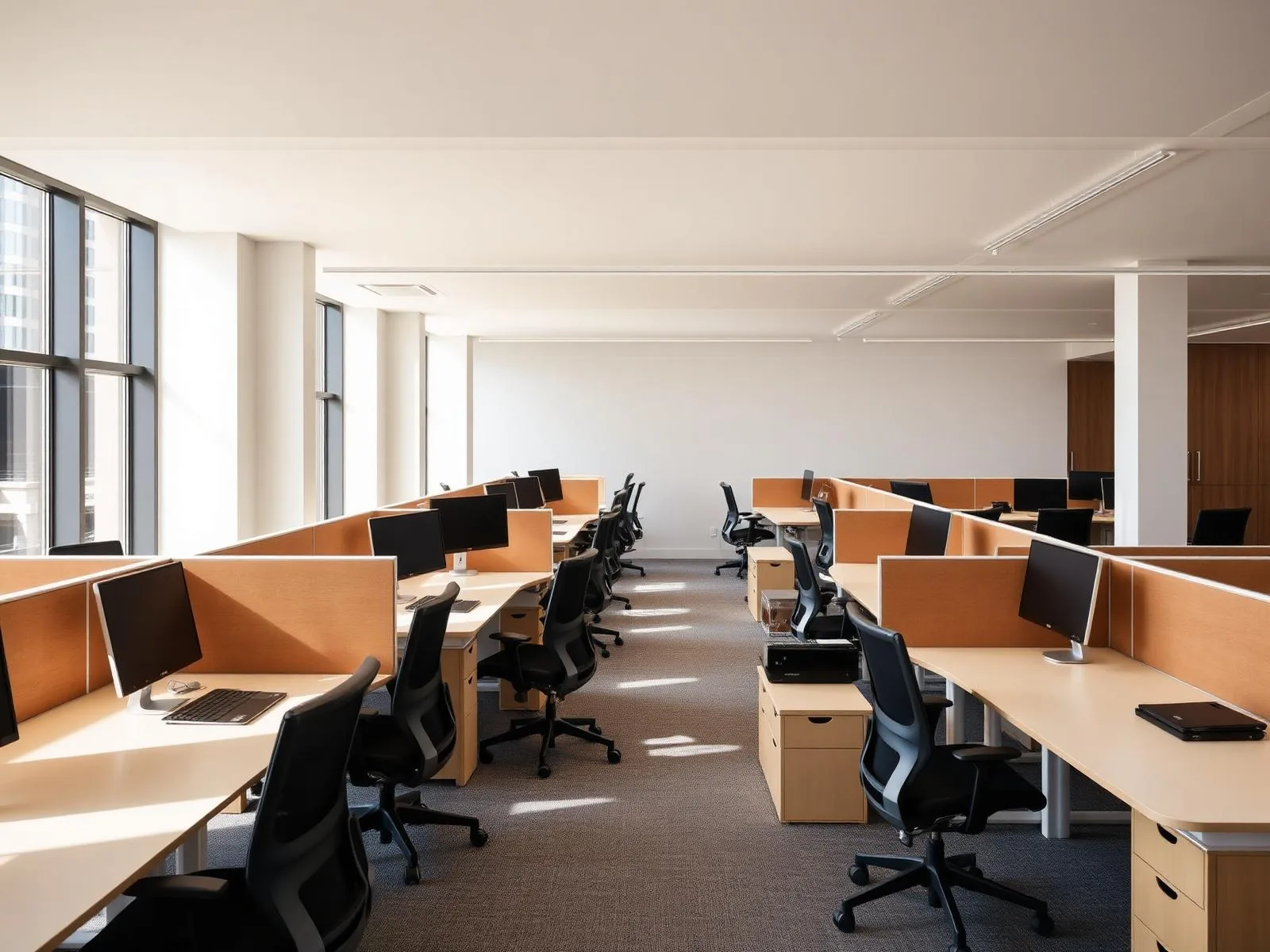 Premium workstations installed on a corporate floor